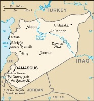 Map of Syria from the CIA World Factbook