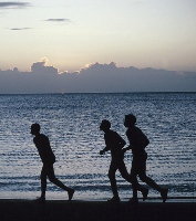 Family running together.
