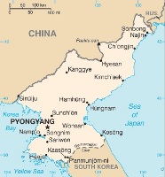 Map of North Korea (from CIA World Factbook)