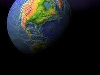 United States visible on a globe