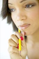 Woman practicing critical thinking.